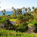 Lush gardens and walkways on the grounds of Waikoloa Resort